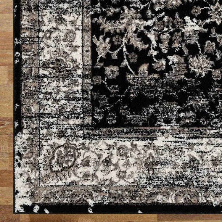 Diamond Collection 3464 Black Hallway Runner Saray Rugs