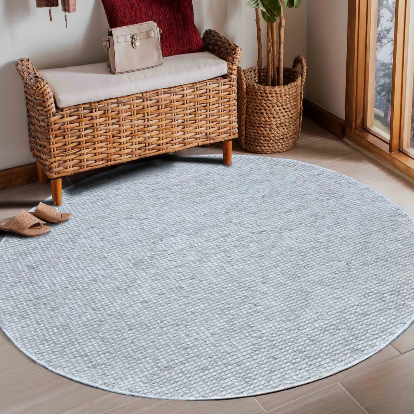 Fancy Lt Grey Wool Rug The Rug Co