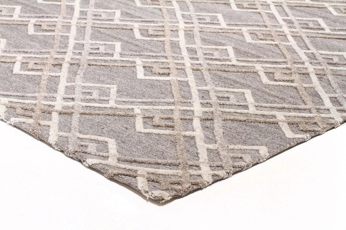 Fantasy 5054 Silver Wool and Viscose Rug Unitex