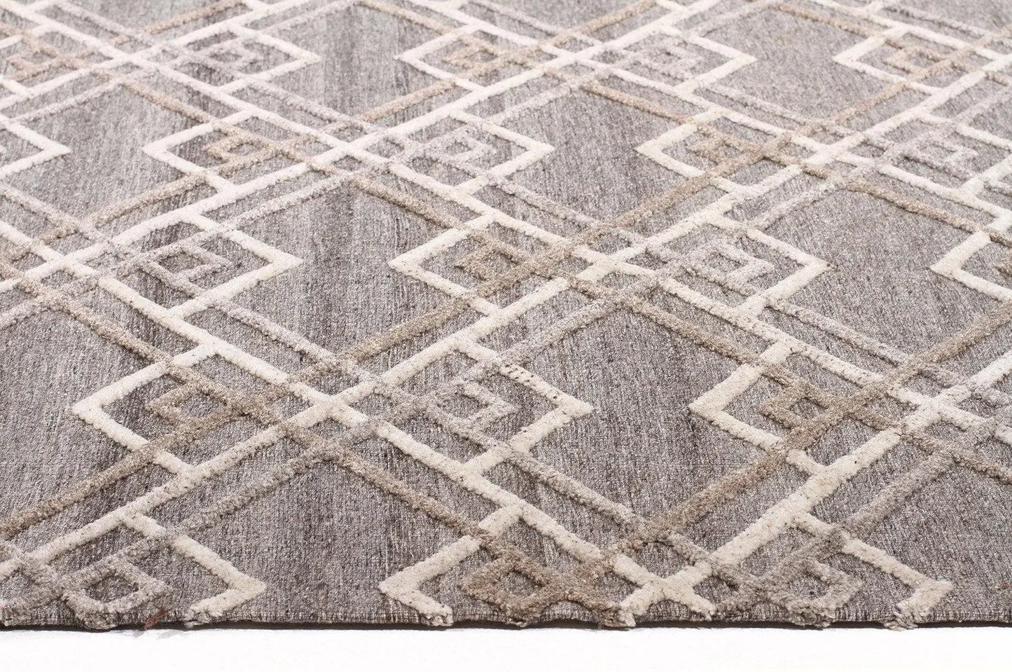 Fantasy 5054 Silver Wool and Viscose Rug Unitex
