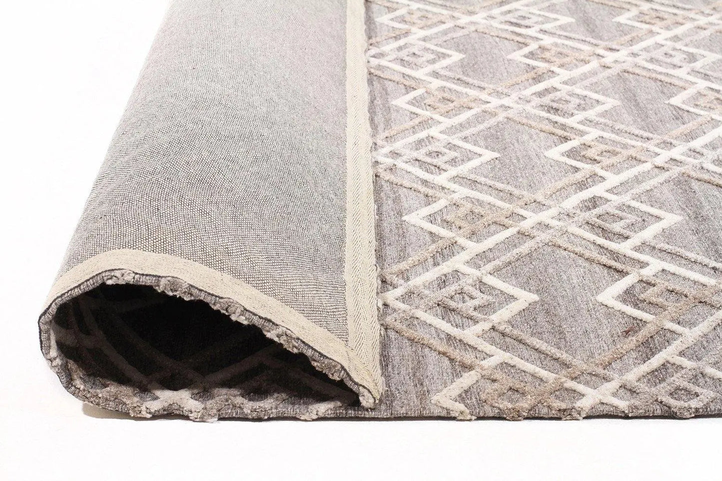 Fantasy 5054 Silver Wool and Viscose Rug Unitex