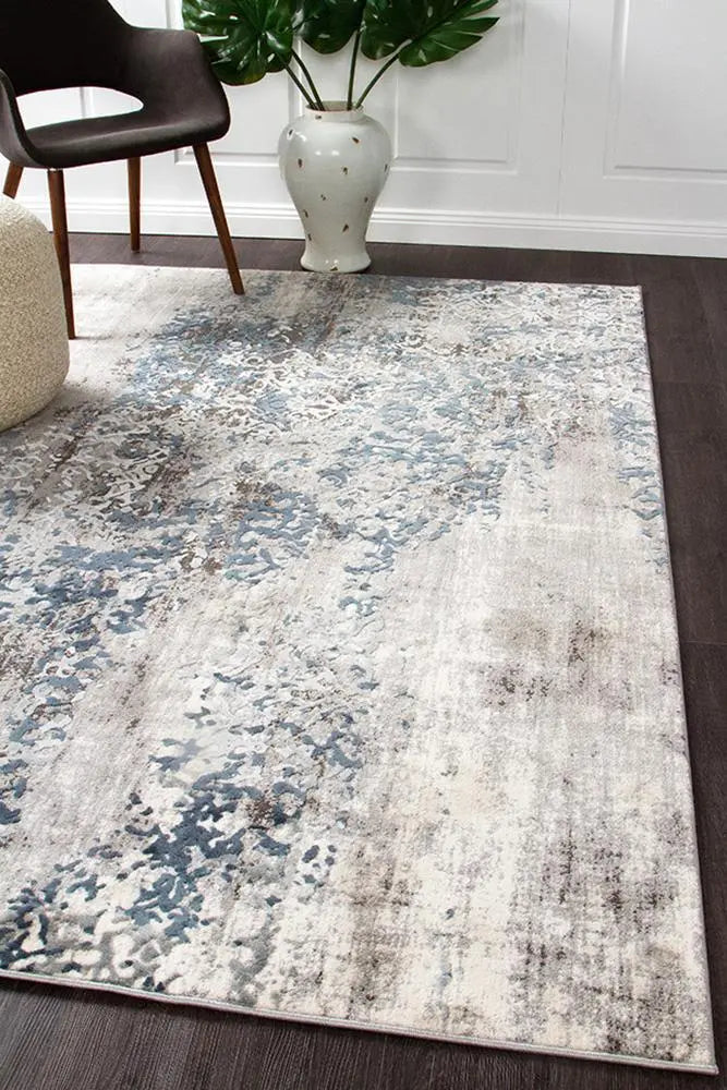 Kathy Casper Distressed Modern Rug Blue Grey White Rug Culture