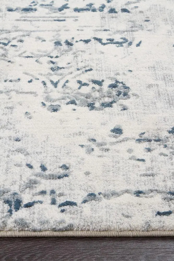 Kathy Farah Distressed Contemporary Rug White Blue Grey Rug Culture