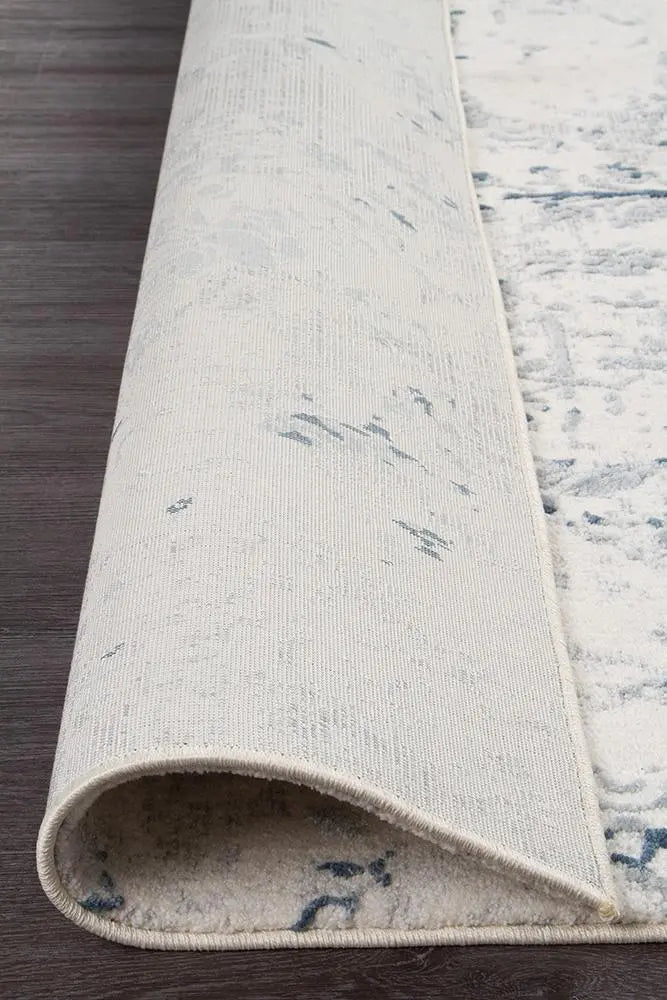 Kathy Farah Distressed Contemporary Rug White Blue Grey Rug Culture