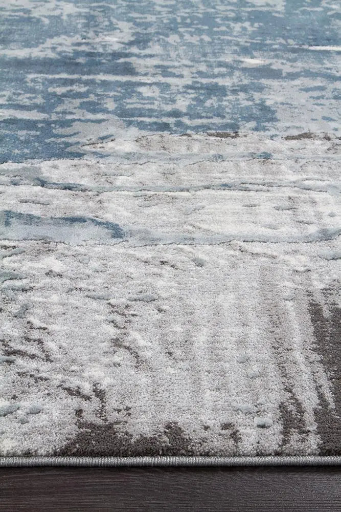 Kathy Roxana Distressed Timeless Rug Blue Grey White Rug Culture