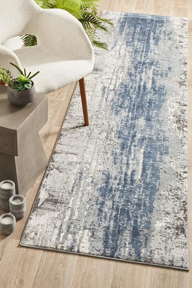 Kathy Roxana Distressed Timeless Rug Blue Grey White Rug Culture