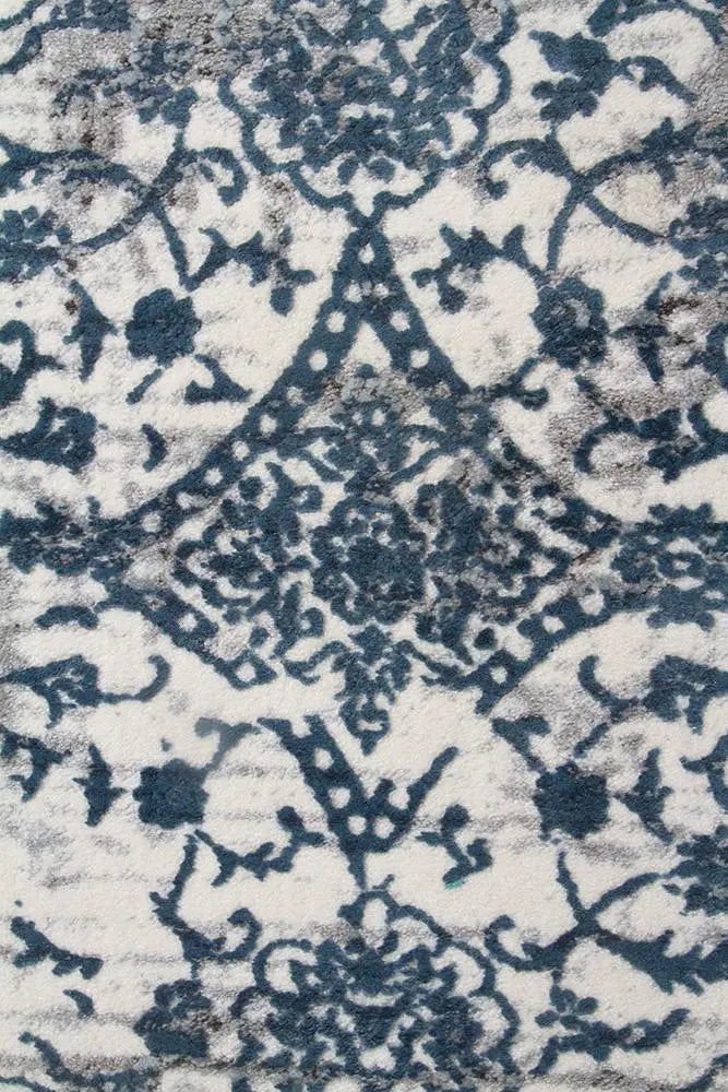 Kathy Yasmin Distressed Transitional Rug White Blue Grey Rug Culture