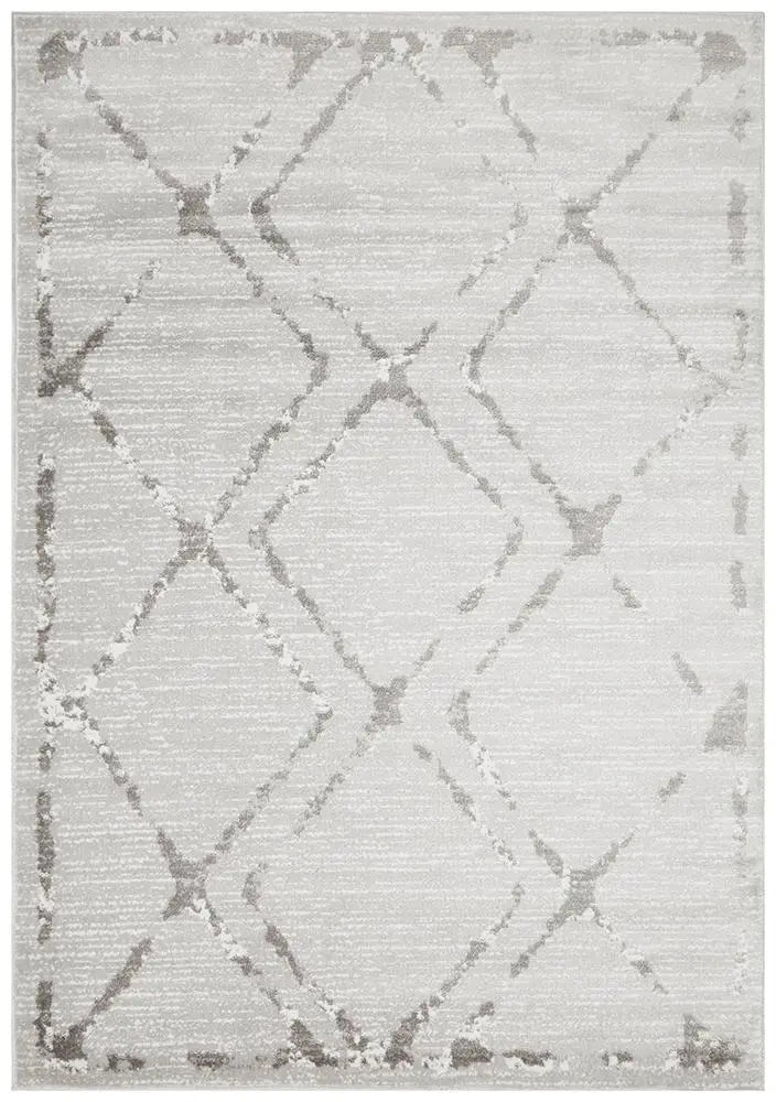 Kendall Contemporary Diamond Rug Silver Grey Rug Culture