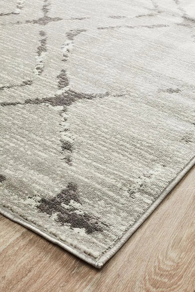 Kendall Contemporary Diamond Rug Silver Grey Rug Culture