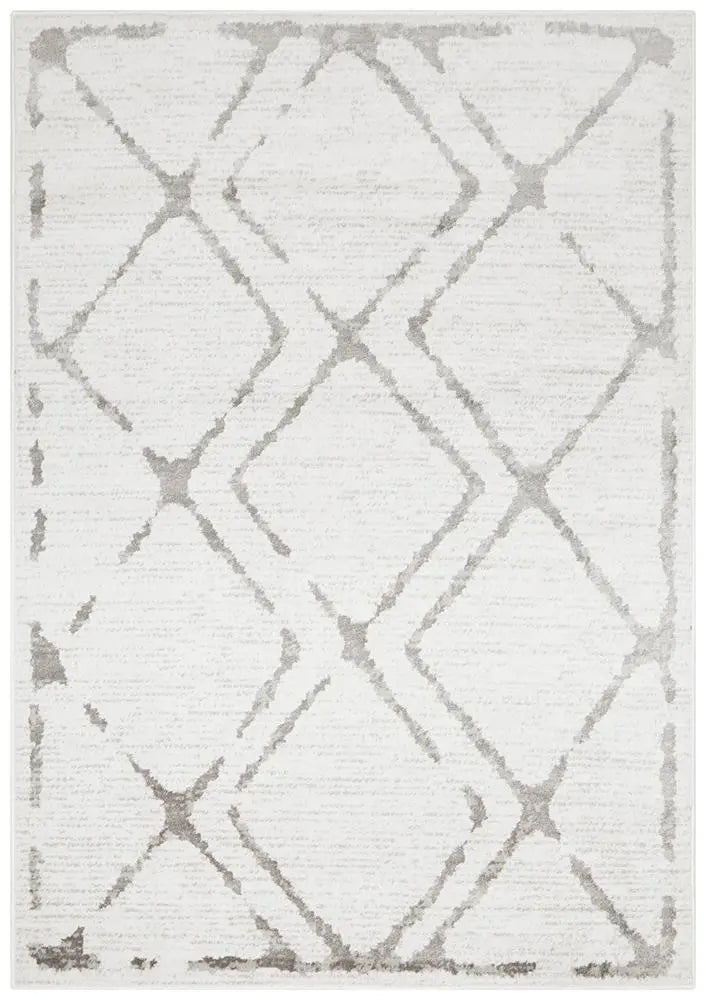 Kendall Contemporary Diamond Rug White Grey Rug Culture