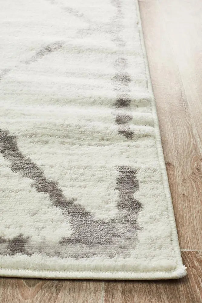 Kendall Contemporary Diamond Rug White Grey Rug Culture