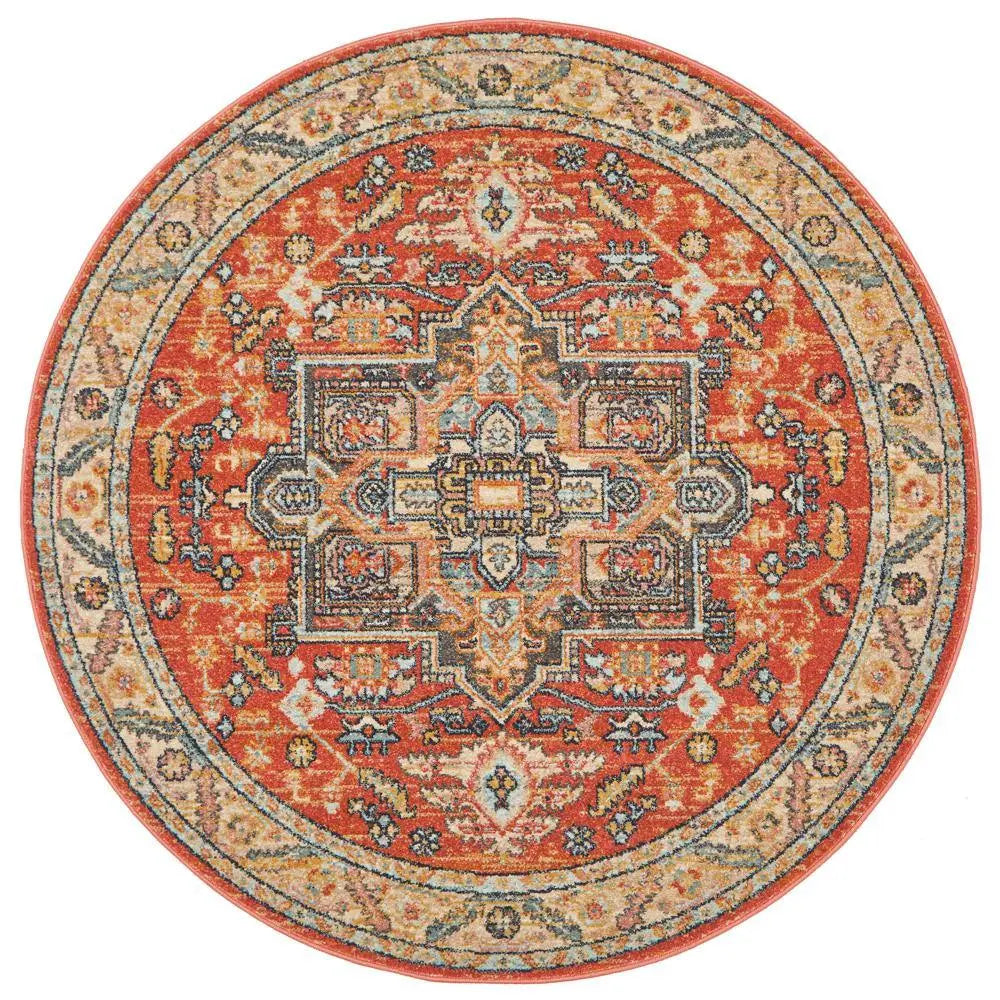 Legana 850 Terracotta Round Rug Unitex