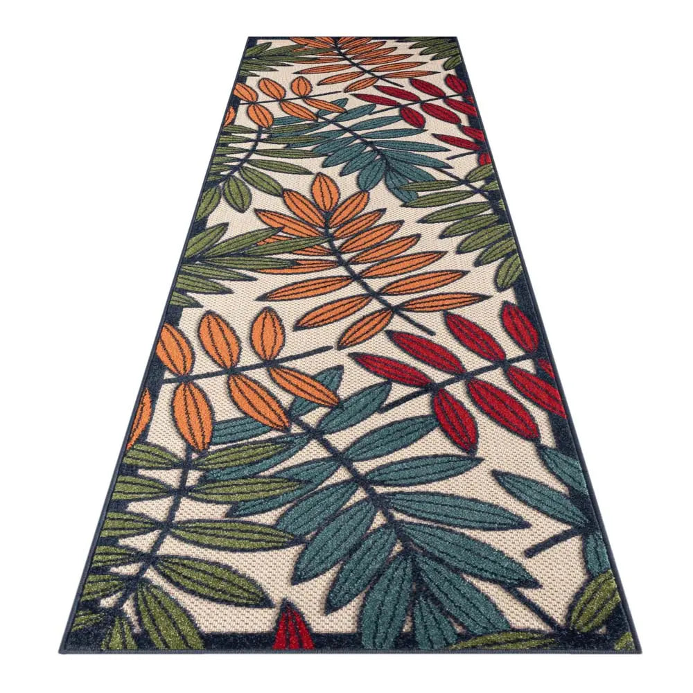 MONACO LEAVE MULTI OUTDOOR HALLWAY RUNNER Saray Rugs