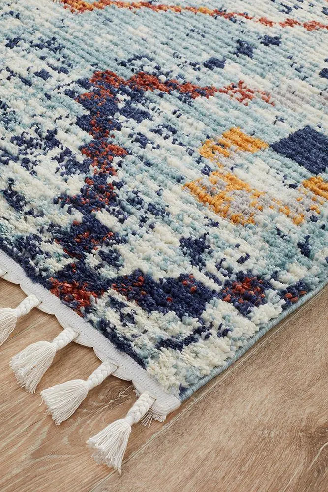 Melisa 444 Blue Fringe Rug Unitex
