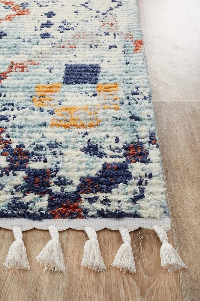 Melisa 444 Blue Fringe Rug Unitex