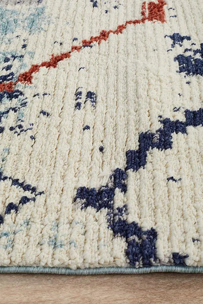 Melisa 444 Blue Fringe Rug Unitex