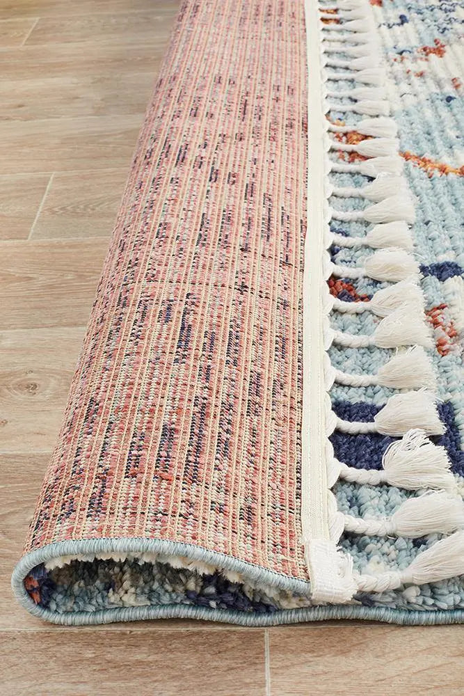 Melisa 444 Blue Fringe Rug Unitex