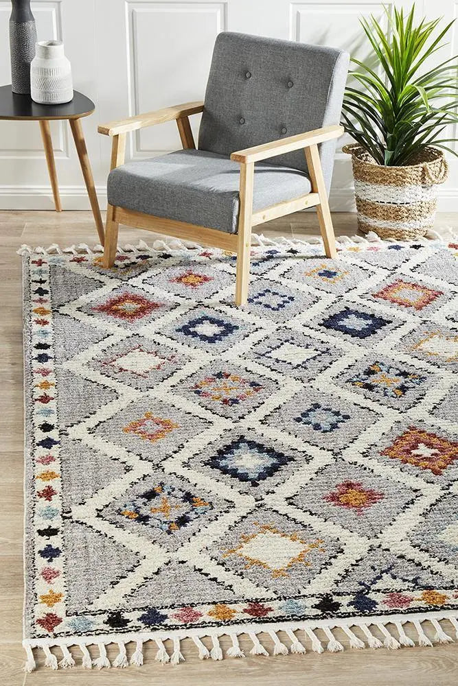 Melisa 555 Grey Fringe Rug Unitex