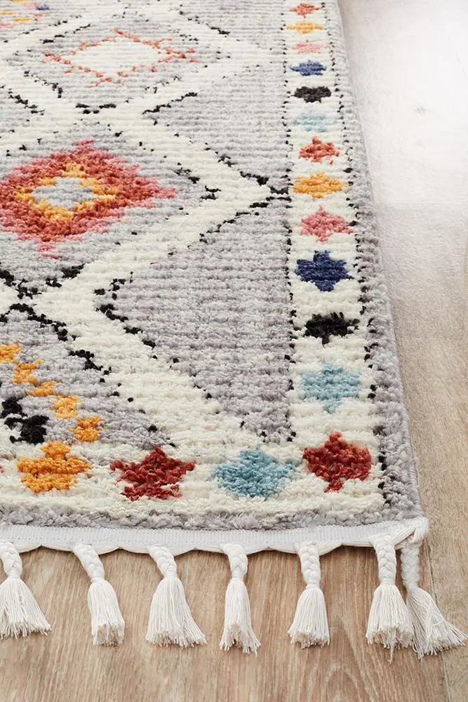 Melisa 555 Grey Fringe Rug Unitex
