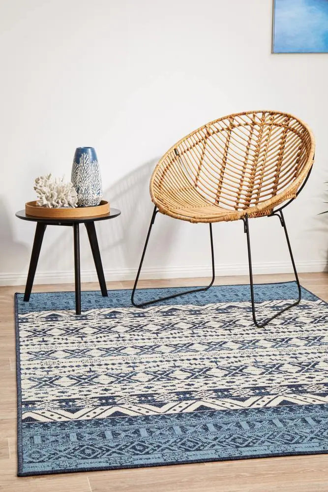 Outdoor Sea White Blue Rug RUG CULTURE