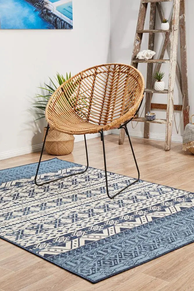Outdoor Sea White Blue Rug RUG CULTURE