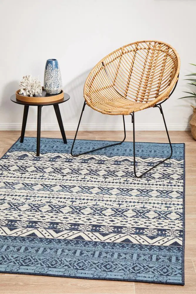 Outdoor Sea White Blue Rug RUG CULTURE