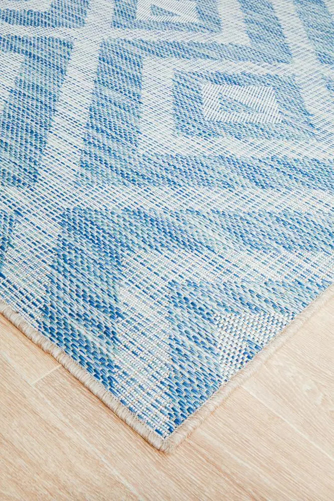 Outdoor Terrace Pattern Blue Rug Rug Culture