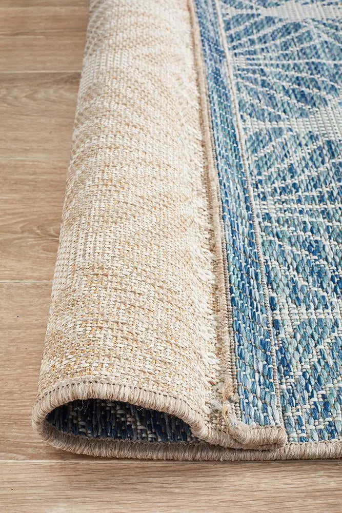Outdoor Terrace Sky Blue Runner Rug Rug Culture