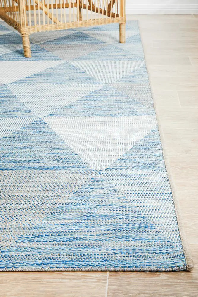 Outdoor Terrace White Blue Rug Rug Culture