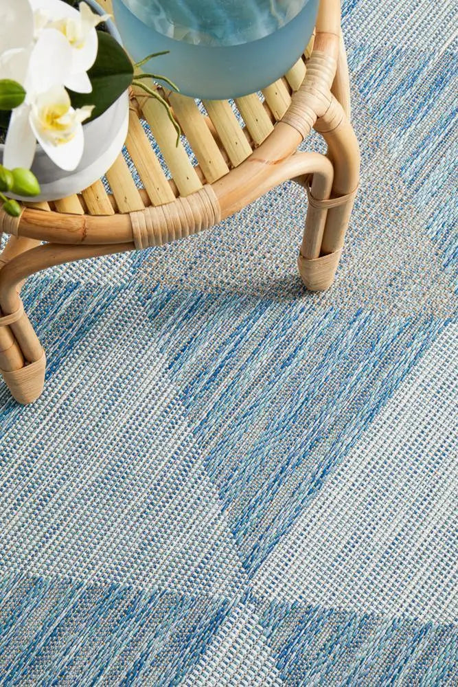 Outdoor Terrace White Blue Rug Rug Culture