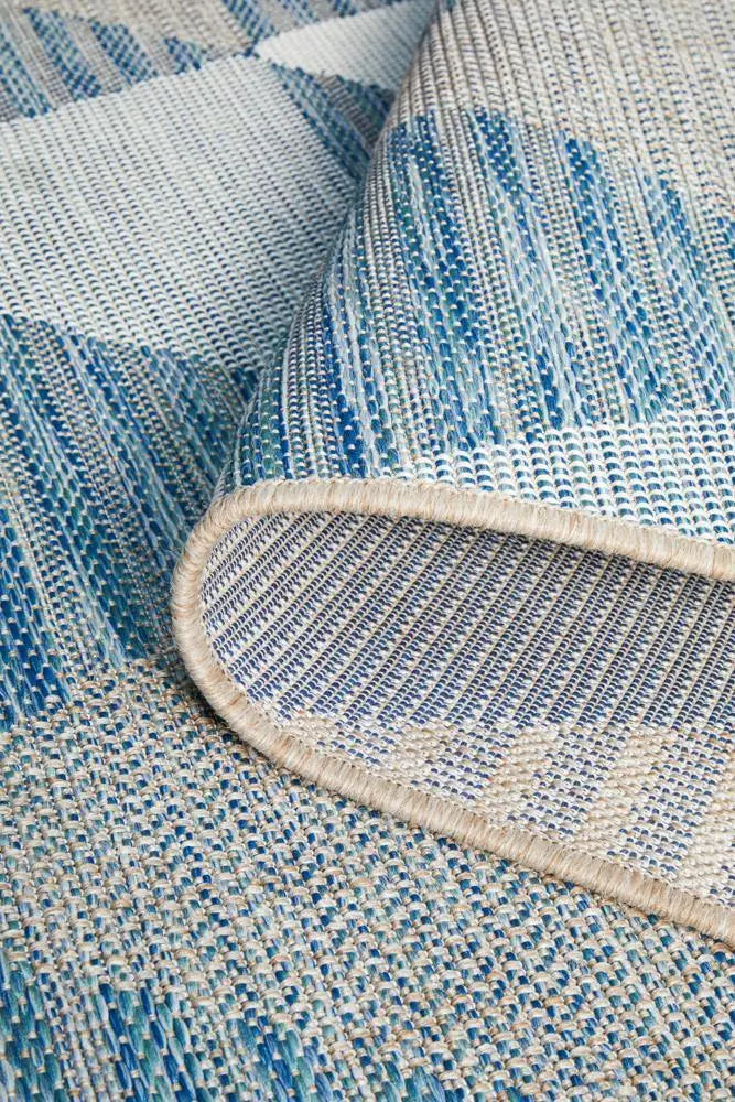 Outdoor Terrace White Blue Rug Rug Culture