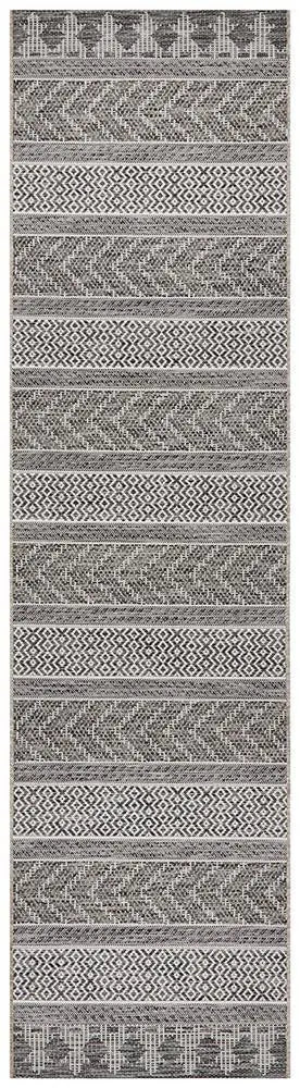 Outdoor Terrace arrow Grey Runner Rug Rug Culture