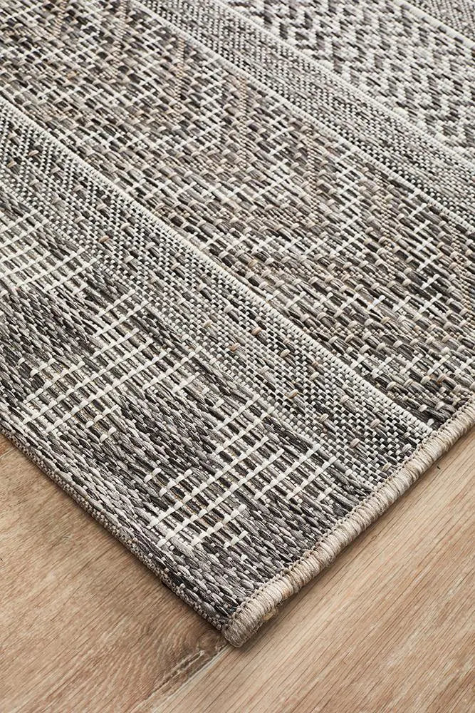 Outdoor Terrace arrow Grey Runner Rug Rug Culture