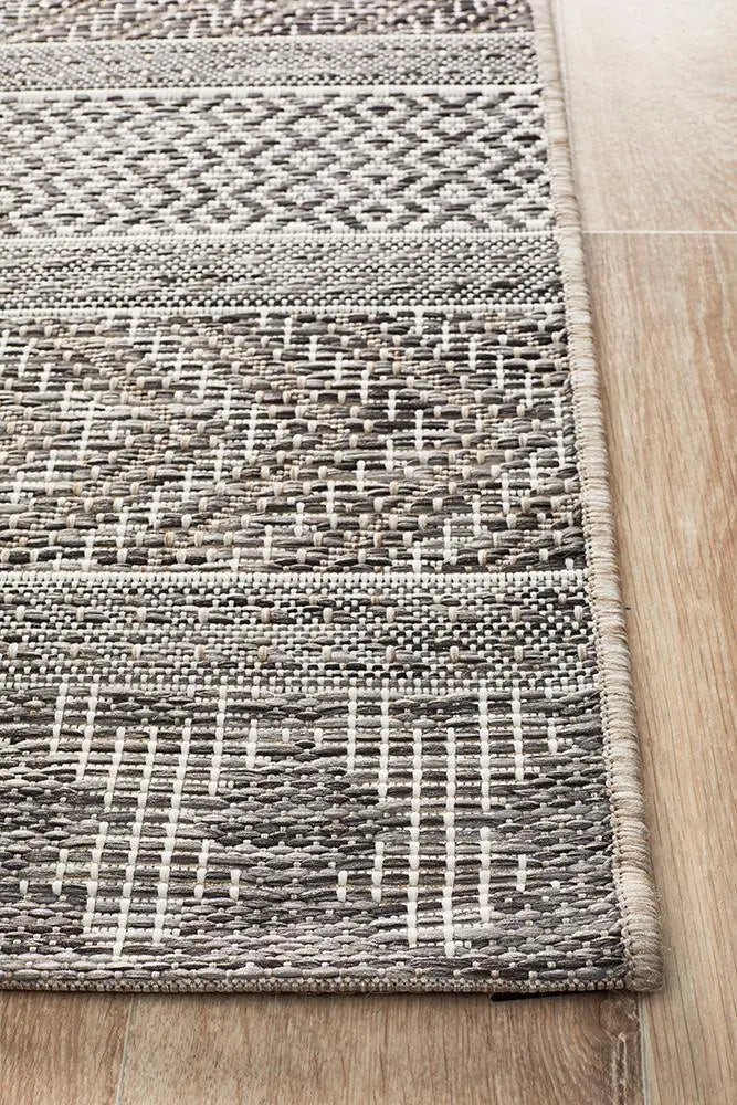 Outdoor Terrace arrow Grey Runner Rug Rug Culture