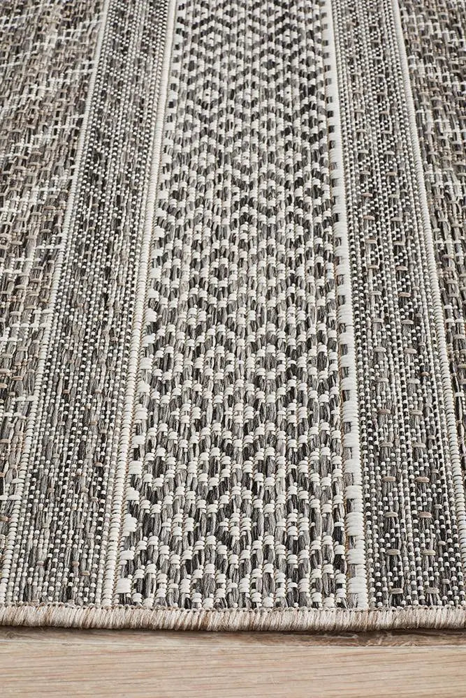 Outdoor Terrace arrow Grey Runner Rug Rug Culture