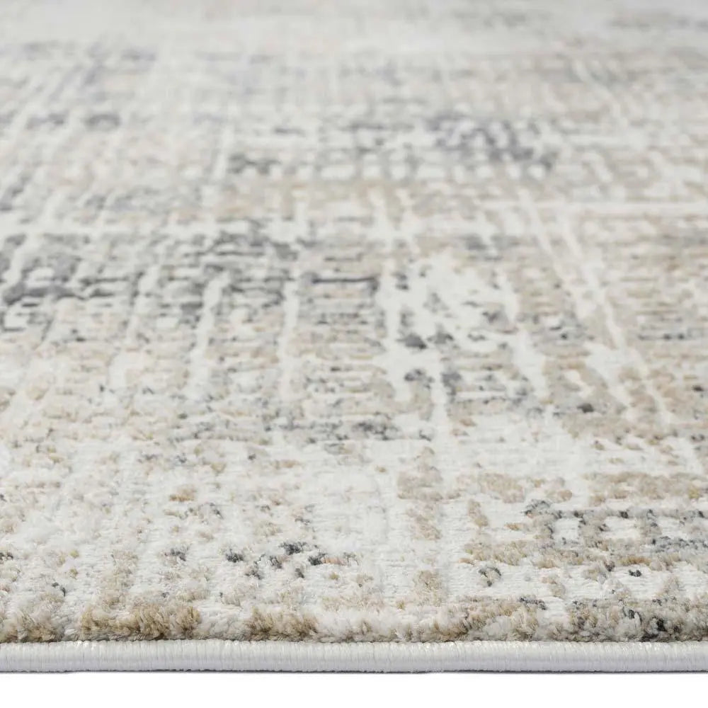 PORTLAND 552 PASTEL GRID GREY RUG Saray Rugs