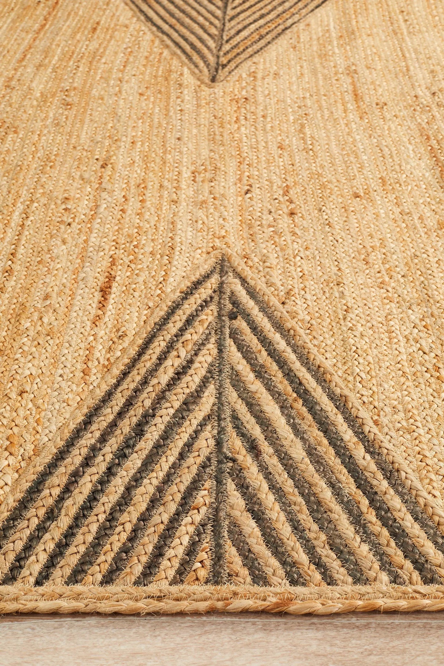 Paris 222 Yellow Natural jute and Cotton Rug Unitex
