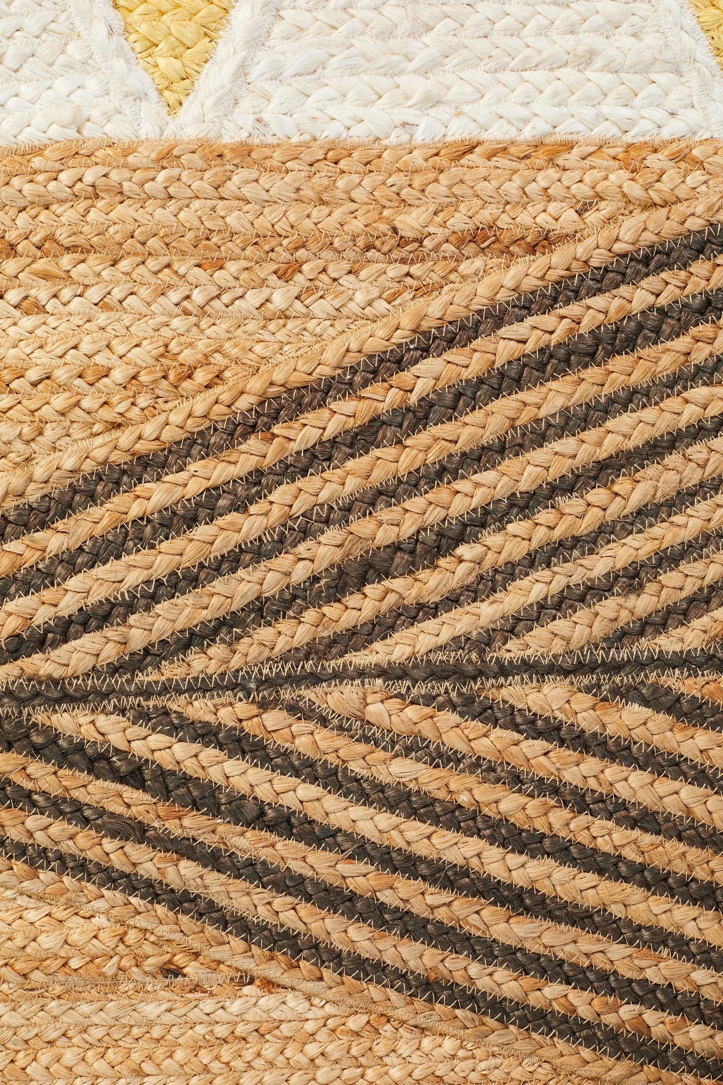 Paris 222 Yellow Natural jute and Cotton Rug Unitex