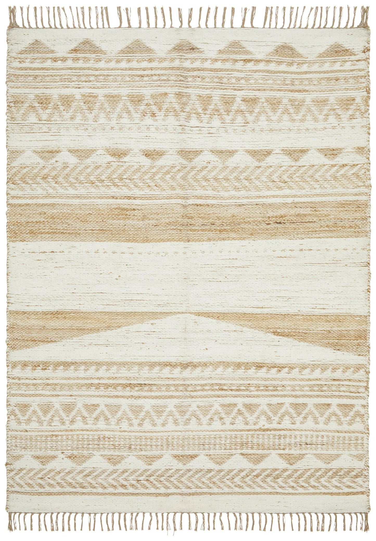 Paris 333 White Natural jute and Cotton Rug Unitex
