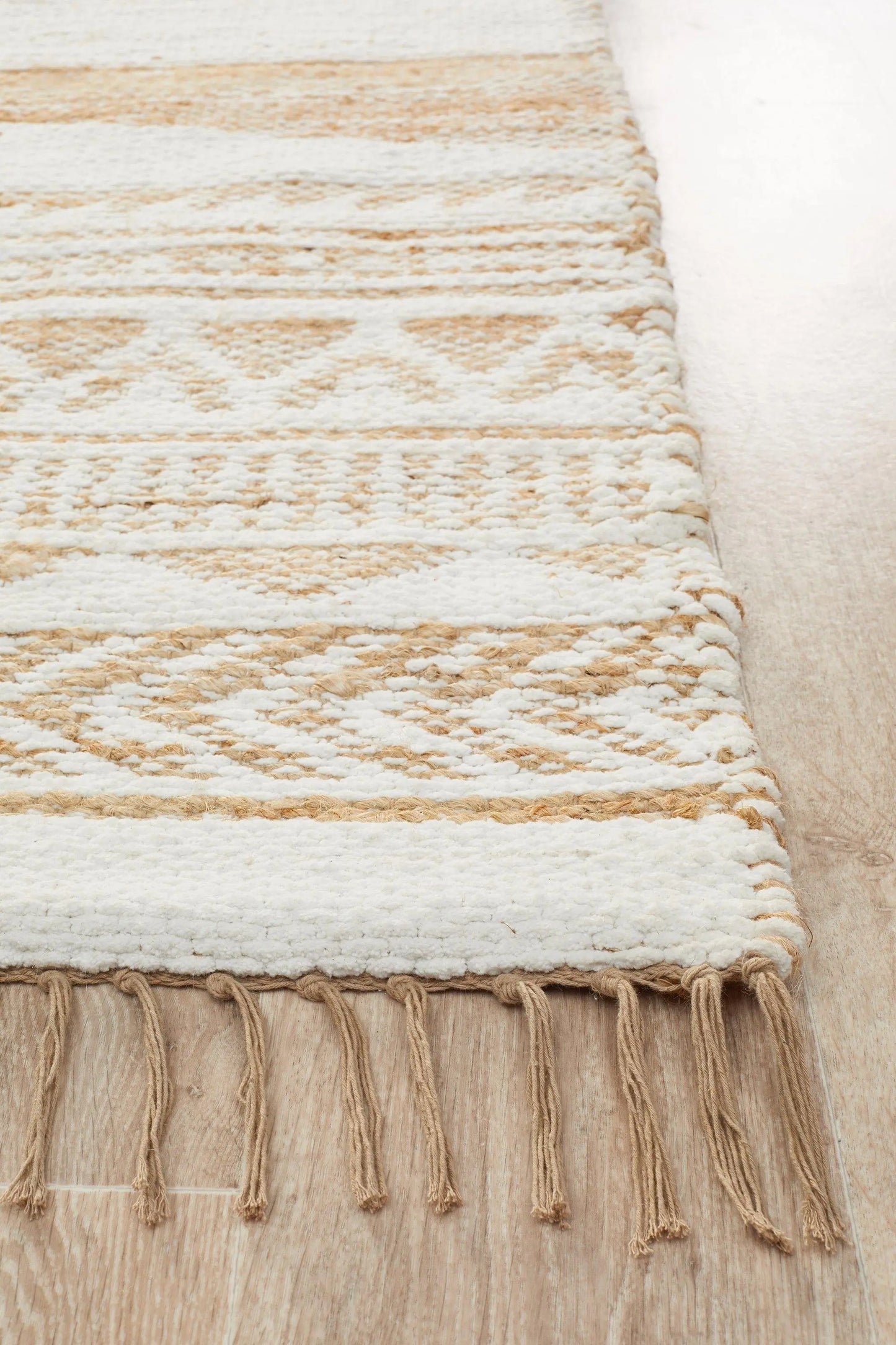 Paris 333 White Natural jute and Cotton Rug Unitex