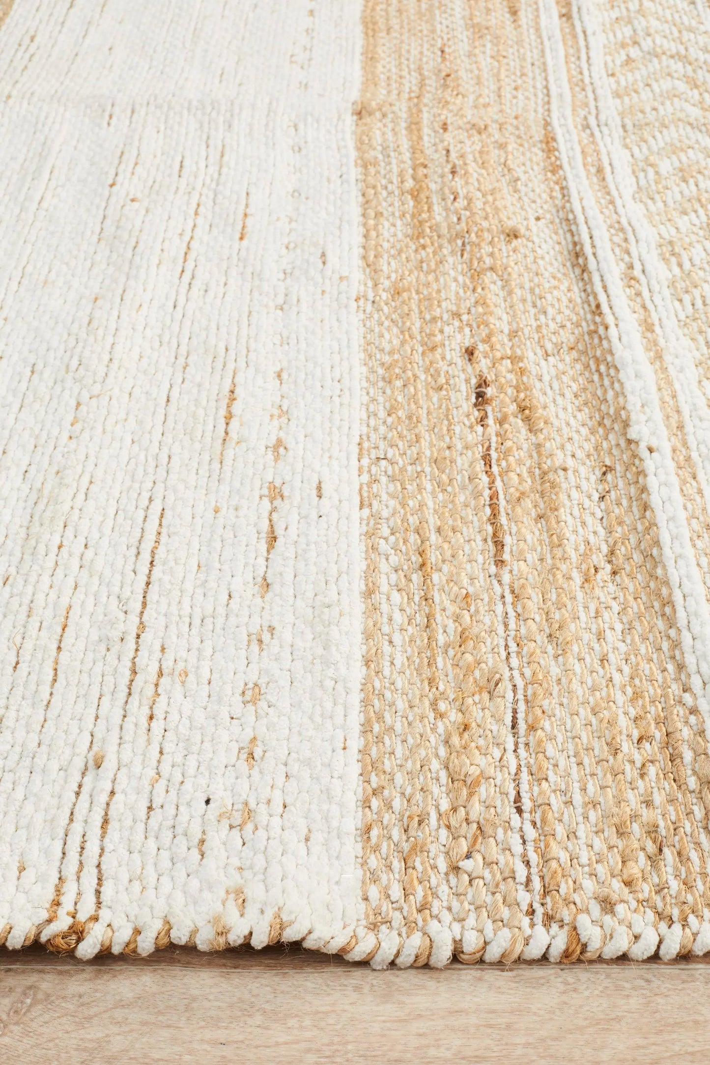 Paris 333 White Natural jute and Cotton Rug Unitex