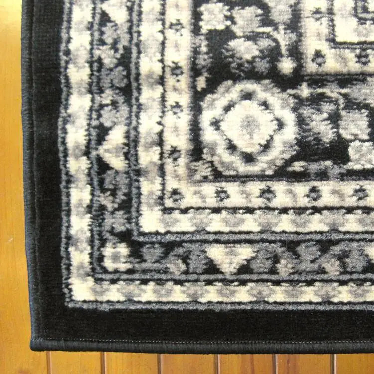 Ruby flam Black Hallway Runner Saray Rugs