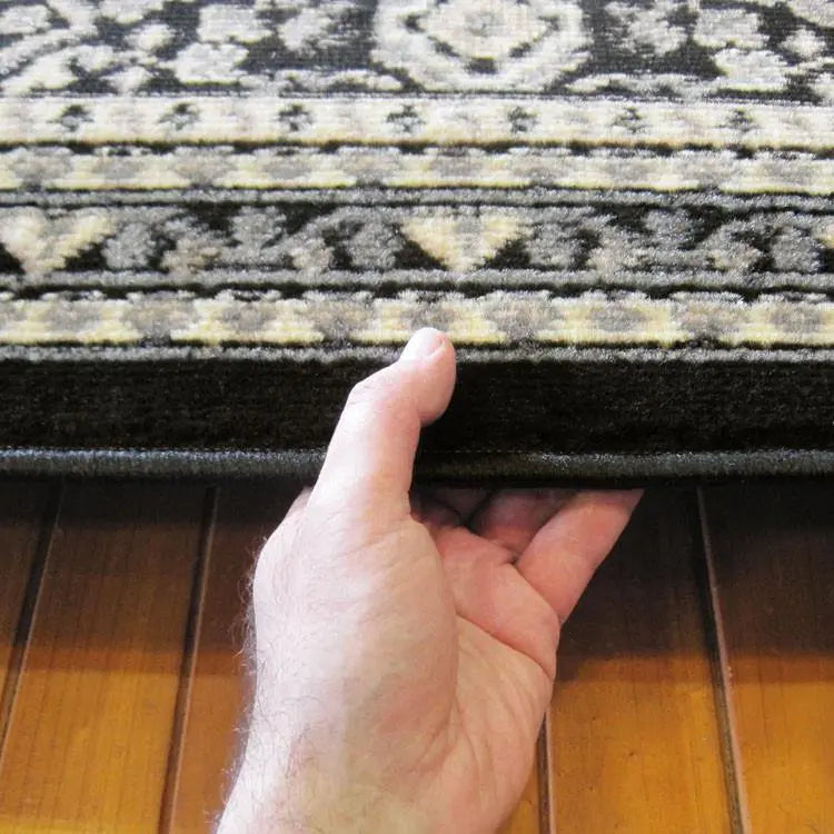 Ruby flam Black Hallway Runner Saray Rugs