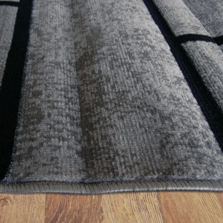 Ruby striped Grey Hallway Runner Saray Rugs