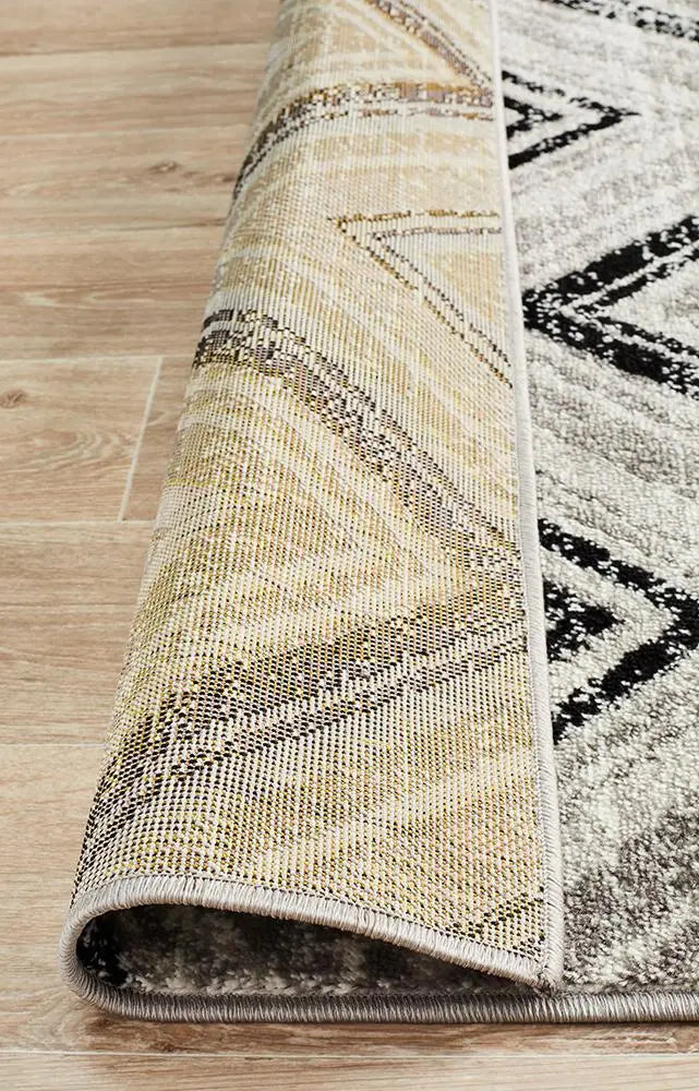 Sabrina Geo Diamonds Rug Grey Black Rug Culture