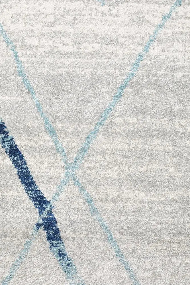 Sahra 452 Blue Round Rugs Unitex