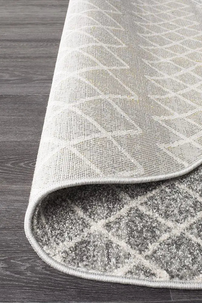 Sahra 453 Grey Round Rugs Unitex