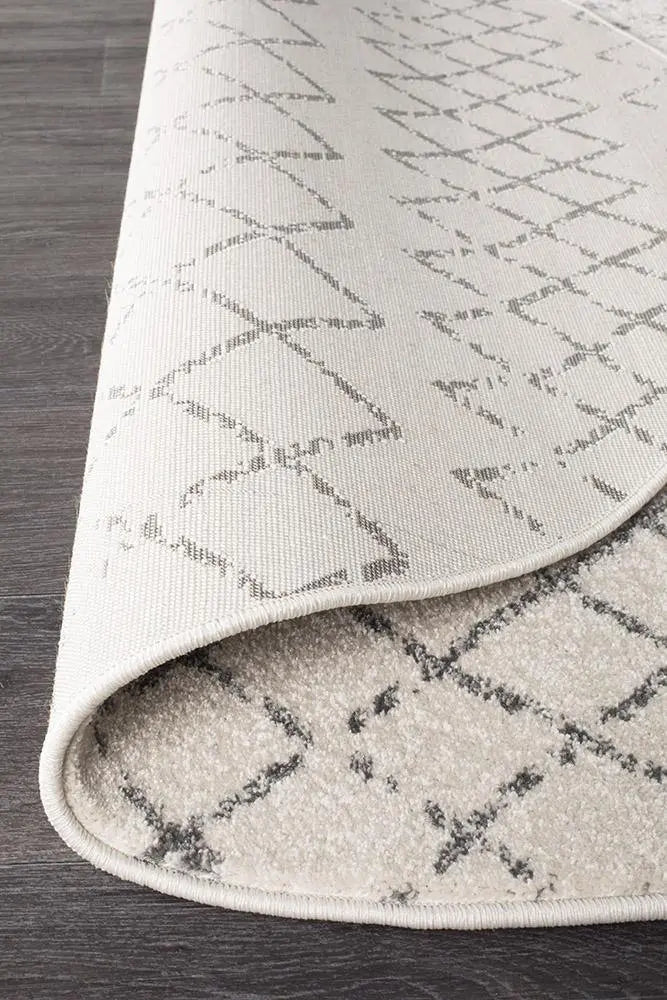 Sahra 454 White Round Rugs Unitex