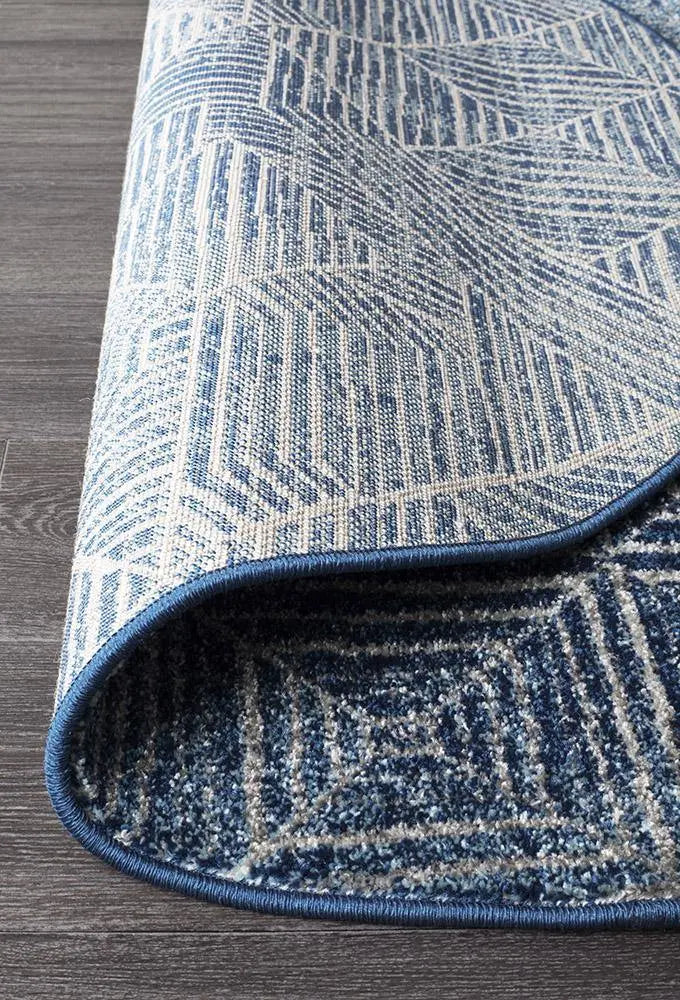 Sahra 457 Navy Round Rugs Unitex