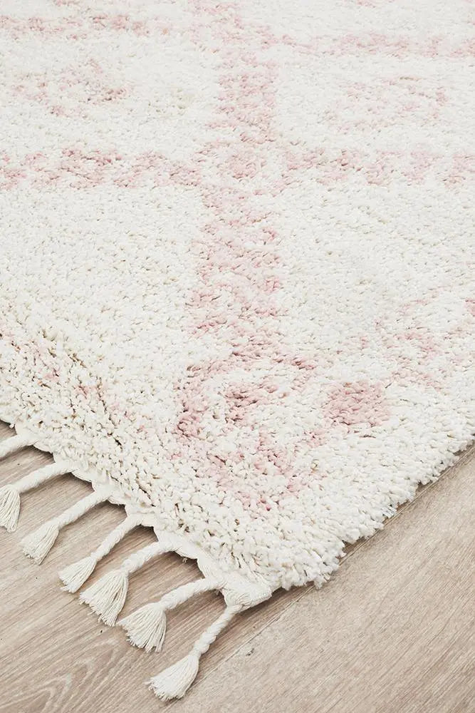 Sila 33 Pink Shaggy Rug Unitex